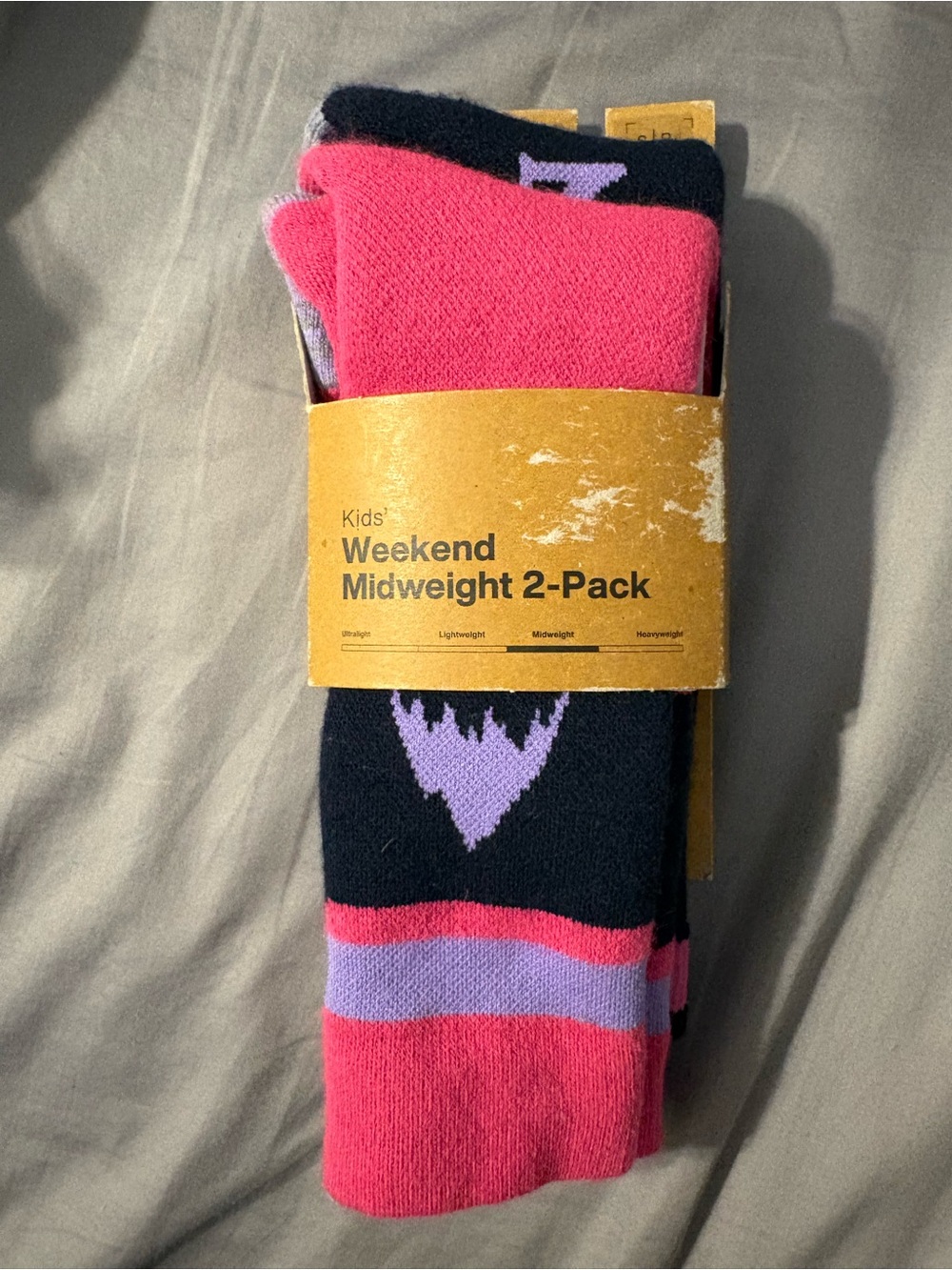 2 Pair Burton Weekend Midweight Kids Small/Medium 12.5-1.5 Fuchsia Fusion Socks